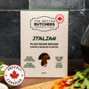 Close-up of The Better Butchers Italian plant-based ground packaging highlighting 15g protein per serving, soy and gluten free.