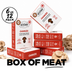 A promotional product shot of multiple boxes of chorizo plant-based ground meat arranged on a white background, with loose mushrooms around them and a black circular badge reading '6 or 12 pack.' Visible text on the boxes includes 'The Better Butchers' and 'Chorizo.